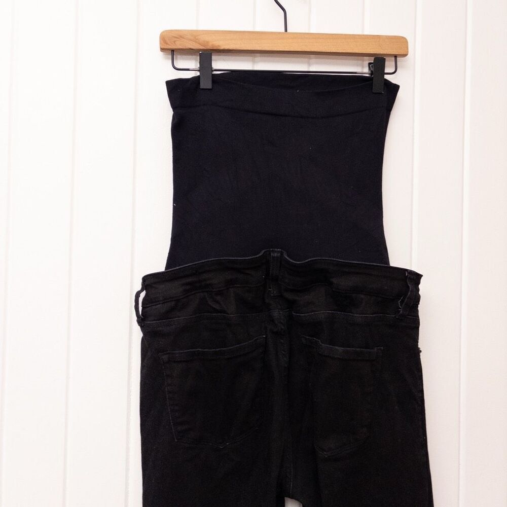 Blanqi Maternity Denim Jeans Black Skinny Over-Belly Panel Distressed Size 14 - Picture 6 of 9